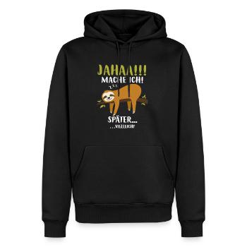 Ja Mache Ich Später vielleicht - Männer Premium Bio Hoodie - Schwarz - Vorne - Nico (187cm)