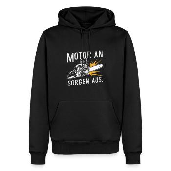 Moteur Sur Soucis De Motivation Puissance De Tronçonneuse - Sweat à capuche Premium bio Homme - noir - Devant - Nico (187cm)