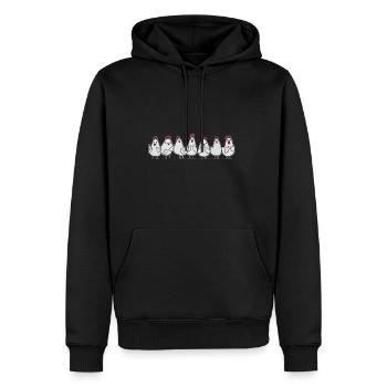 Drôle de rangée de poulets pour les vrais éleveurs d’agriculteurs - Sweat à capuche Premium bio Homme - noir - Devant - Nico (187cm)