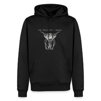 Mangez Sleep Moo Répétez le style du bœuf des Highlands - Sweat à capuche Premium bio Homme - noir - Devant - Nico (187cm)