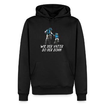 Tel père, tel fils, tel papa, moto de motocross - Sweat à capuche Premium bio Homme - noir - Devant - Nico (187cm)