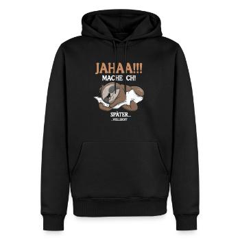 Peut-être que je le ferai plus tard - Sweat à capuche Premium bio Homme - noir - Devant - Nico (187cm)