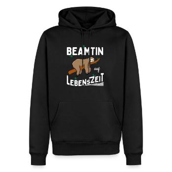 Beamtin auf Lebenszeit - Männer Premium Bio Hoodie - Schwarz - Vorne - Nico (187cm)