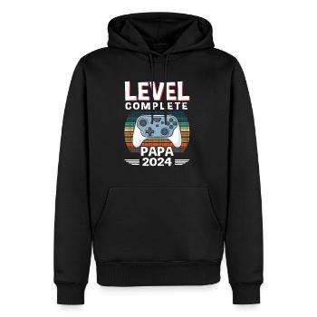 Level Complete Dad 2024 - Men’s Premium Organic Hoodie - black - Front - Nico (187cm)