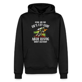 Je ne sais pas si ça va bien se passer mais ça va être le motocross - Sweat à capuche Premium bio Homme - noir - Devant - Nico (187cm)