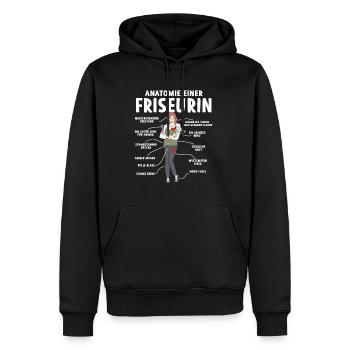Anatomie d’un coiffeur - Sweat à capuche Premium bio Homme - noir - Devant - Nico (187cm)