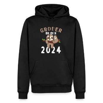 Paresseux grand frère 2024 - Sweat à capuche Premium bio Homme - noir - Devant - Nico (187cm)
