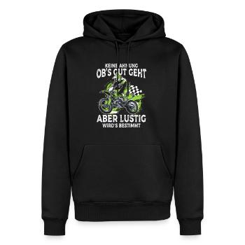 Je ne sais pas si ça va se passer, mais ça va être du motocross - Sweat à capuche Premium bio Homme - noir - Devant - Nico (187cm)