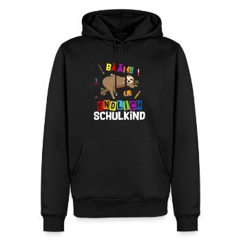 Bääm enfin l’inscription des écoliers paresseux - Sweat à capuche Premium bio Homme - noir - Devant - Nico (187cm)