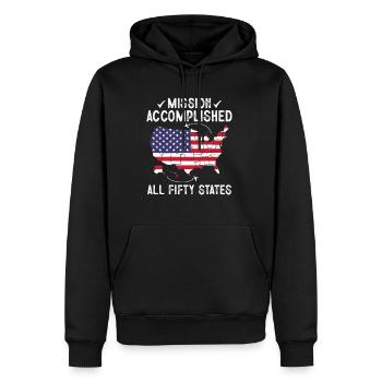 Mission accomplie dans les 50 États - Sweat à capuche Premium bio Homme - noir - Devant - Nico (187cm)