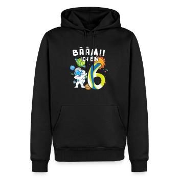 Bääm J’ai 6 ans Astronaute - Sweat à capuche Premium bio Homme - noir - Devant - Nico (187cm)