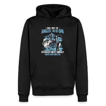 Être le meilleur pêcheur et le meilleur grand-père n’est pas facile - Sweat à capuche Premium bio Homme - noir - Devant - Nico (187cm)