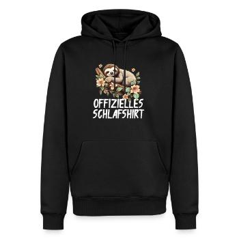 Offizelles Schlafshirt Faultier - Männer Premium Bio Hoodie - Schwarz - Vorne - Nico (187cm)