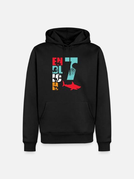 Finally 7 Shark Fish - Men’s Premium Organic Hoodie - black