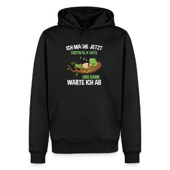 Je ne fais rien, alors j’attendrai Tortue - Sweat à capuche Premium bio Homme - noir - Devant - Nico (187cm)