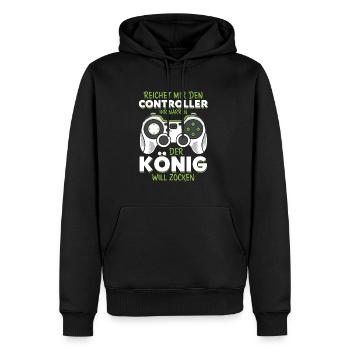 Reichet mir den Controller König Konsole Gamer - Männer Premium Bio Hoodie - Schwarz - Vorne - Nico (187cm)