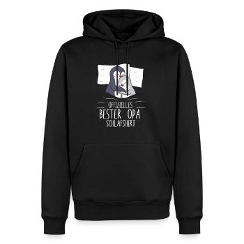 Chemise de sommeil officielle de grand-père pour grand-père - Sweat à capuche Premium bio Homme - noir - Devant - Nico (187cm)