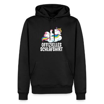 Chemise de nuit officielle Licorne - Sweat à capuche Premium bio Homme - noir - Devant - Nico (187cm)