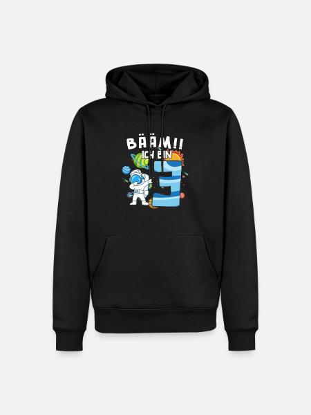 Bääm Ich bin 3 Astronaut - Männer Premium Bio Hoodie - Schwarz