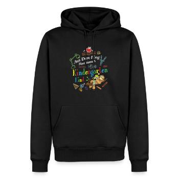 Out of the way: Here comes a kindergartner - Men’s Premium Organic Hoodie - black - Front - Nico (187cm)