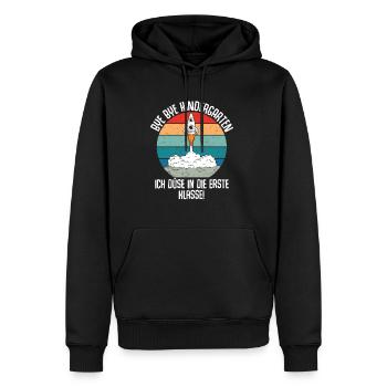 Bye Bye Kindergarten Ich Düse In Die 1. Klasse - Männer Premium Bio Hoodie - Schwarz - Vorne - Nico (187cm)