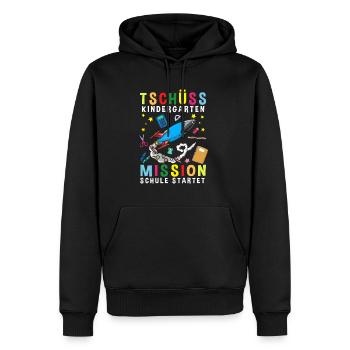 Bye Bye Kindergarten Mission Début de l’école - Sweat à capuche Premium bio Homme - noir - Devant - Nico (187cm)