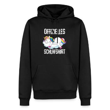 Chemise de nuit officielle Licorne - Sweat à capuche Premium bio Homme - noir - Devant - Nico (187cm)