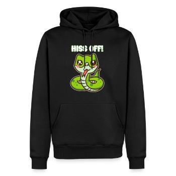 Sifflement ! - Jeu de mots sur le serpent mignon - Sweat à capuche Premium bio Homme - noir - Devant - Nico (187cm)