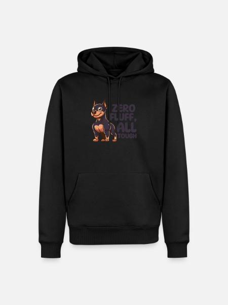 Zero fluff, kaikki kova - Doberman-koira - Premium luomulaatuinen miesten huppari - musta