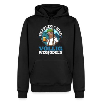 Yodel bien entretenu - Sweat à capuche Premium bio Homme - noir - Devant - Nico (187cm)