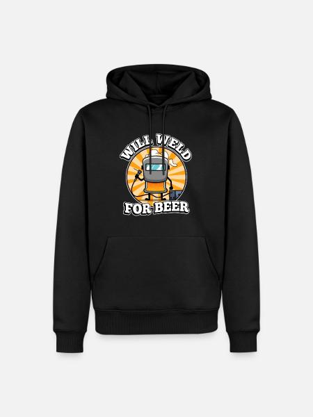 Will weld for beer - Men’s Premium Organic Hoodie - black