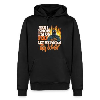 Yes i know im on fire welding - Männer Premium Bio Hoodie - Schwarz - Vorne - Nico (187cm)