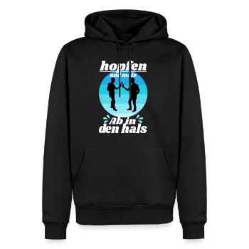 Houblon et malt - Sweat à capuche Premium bio Homme - noir - Devant - Nico (187cm)