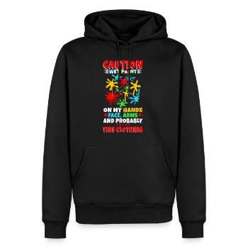 Wet paint - Männer Premium Bio Hoodie - Schwarz - Vorne - Nico (187cm)