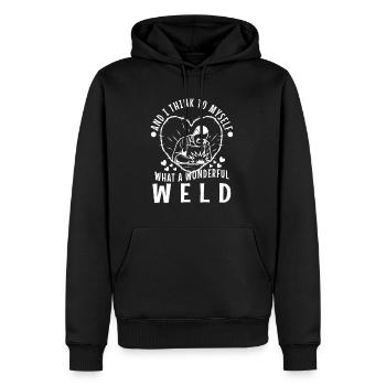 And i think to myself what a wonderful weld - Männer Premium Bio Hoodie - Schwarz - Vorne - Nico (187cm)