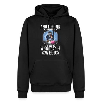 And i think to myself what a wonderful weld - Männer Premium Bio Hoodie - Schwarz - Vorne - Nico (187cm)