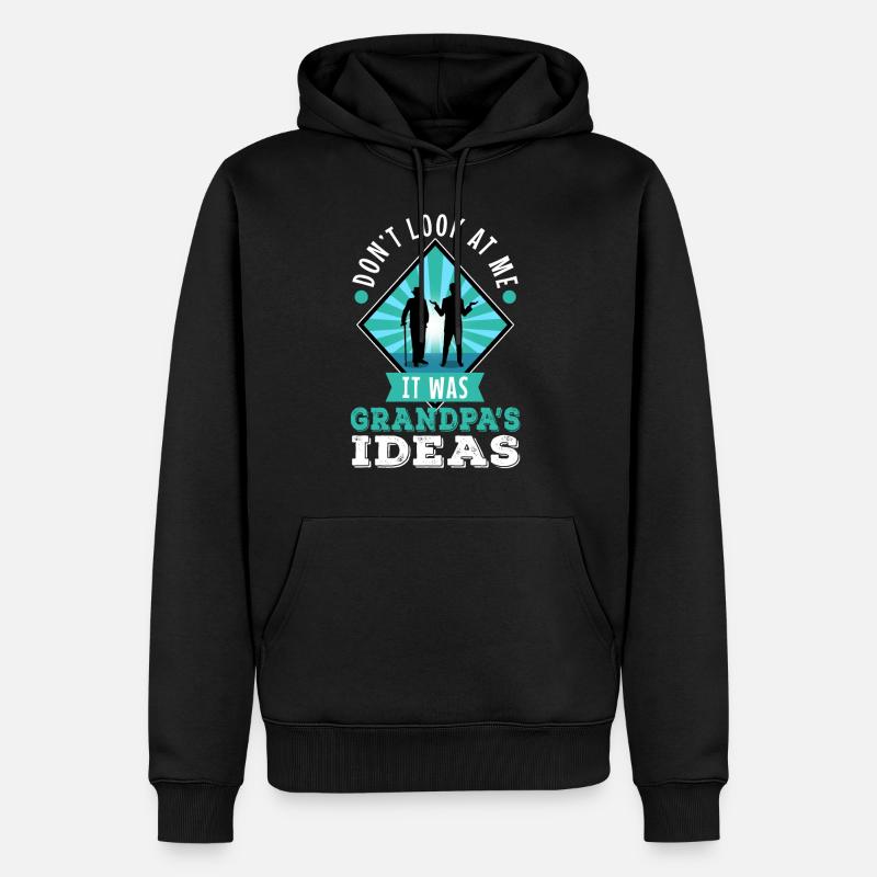 It was grandpas idea - Männer Premium Bio Hoodie - Schwarz