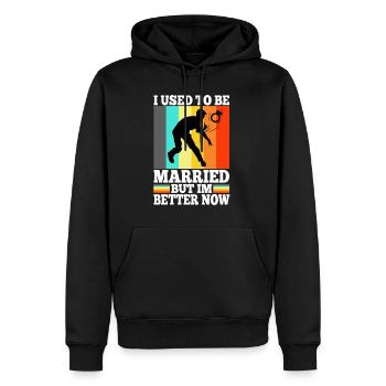 I Used To Be Married But I'm Better Now - Männer Premium Bio Hoodie - Schwarz - Vorne - Nico (187cm)