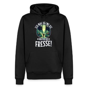 I like trees that hold the food - Men’s Premium Organic Hoodie - black - Front - Nico (187cm)