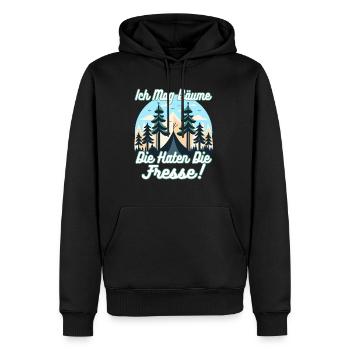 J’aime les arbres qui retiennent la nourriture - Sweat à capuche Premium bio Homme - noir - Devant - Nico (187cm)