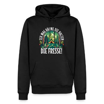 J’aime les arbres qui retiennent la nourriture - Sweat à capuche Premium bio Homme - noir - Devant - Nico (187cm)