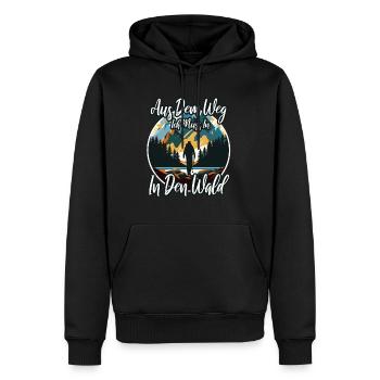 Aus dem weg ich muss in den Wald - Männer Premium Bio Hoodie - Schwarz - Vorne - Nico (187cm)