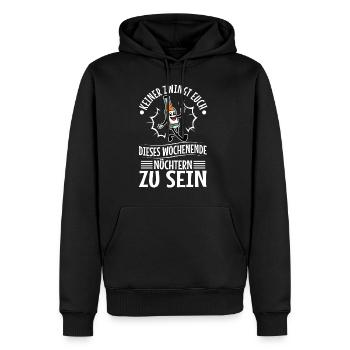 Personne ne vous oblige à être sobre ce week-end - Sweat à capuche Premium bio Homme - noir - Devant - Nico (187cm)