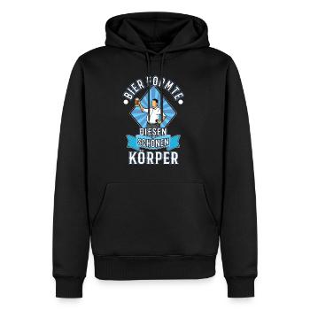 Bier formte diesen schönen Körper - Männer Premium Bio Hoodie - Schwarz - Vorne - Nico (187cm)