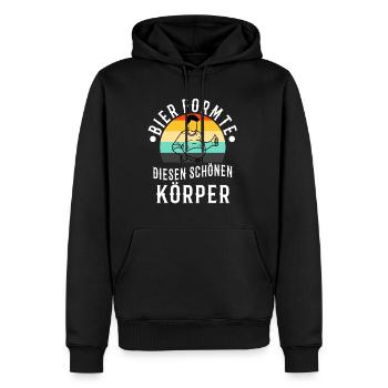 Bier formte diesen schönen Körper - Männer Premium Bio Hoodie - Schwarz - Vorne - Nico (187cm)