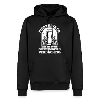 Les buveurs de bière sont soupçonnés d’avoir bon goût - Sweat à capuche Premium bio Homme - noir - Devant - Nico (187cm)