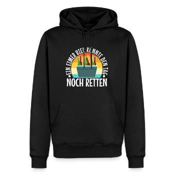 Ein Eimer Bier könnte den Tag noch retten - Männer Premium Bio Hoodie - Schwarz - Vorne - Nico (187cm)