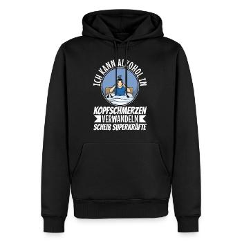 Alkohol in Kopfschmerzen verwandeln - Männer Premium Bio Hoodie - Schwarz - Vorne - Nico (187cm)