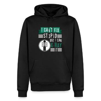 Je ne peux pas réparer stupide mais je peux le radiographier - Sweat à capuche Premium bio Homme - noir - Devant - Nico (187cm)