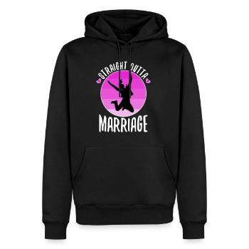 Straight Outta Marriage - Männer Premium Bio Hoodie - Schwarz - Vorne - Nico (187cm)
